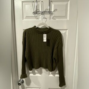 American Eagle women’s cropped long sleeve sweater, NWT, size XS, 22.5 pit, 20”L